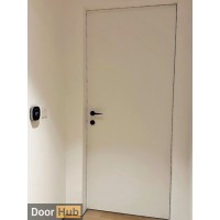 White Painted Interior Door with Royal Black Anodized Profile – Developer Supply UAE